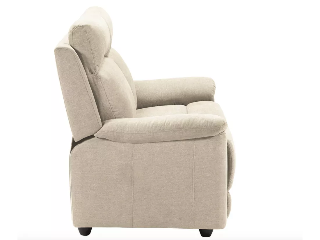 Canapé de relaxation en tissu Katika-Couleur Beige clair-Système Fixe - sans relax-2 places