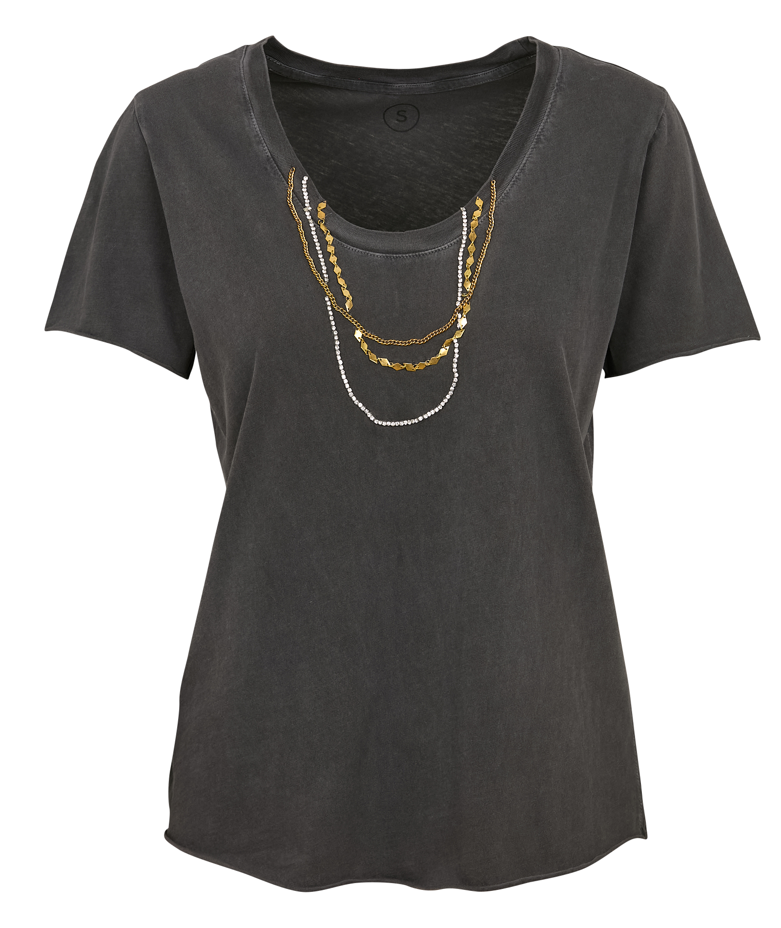 TIZIA - Tee-shirt col rond en coton bio | Noir