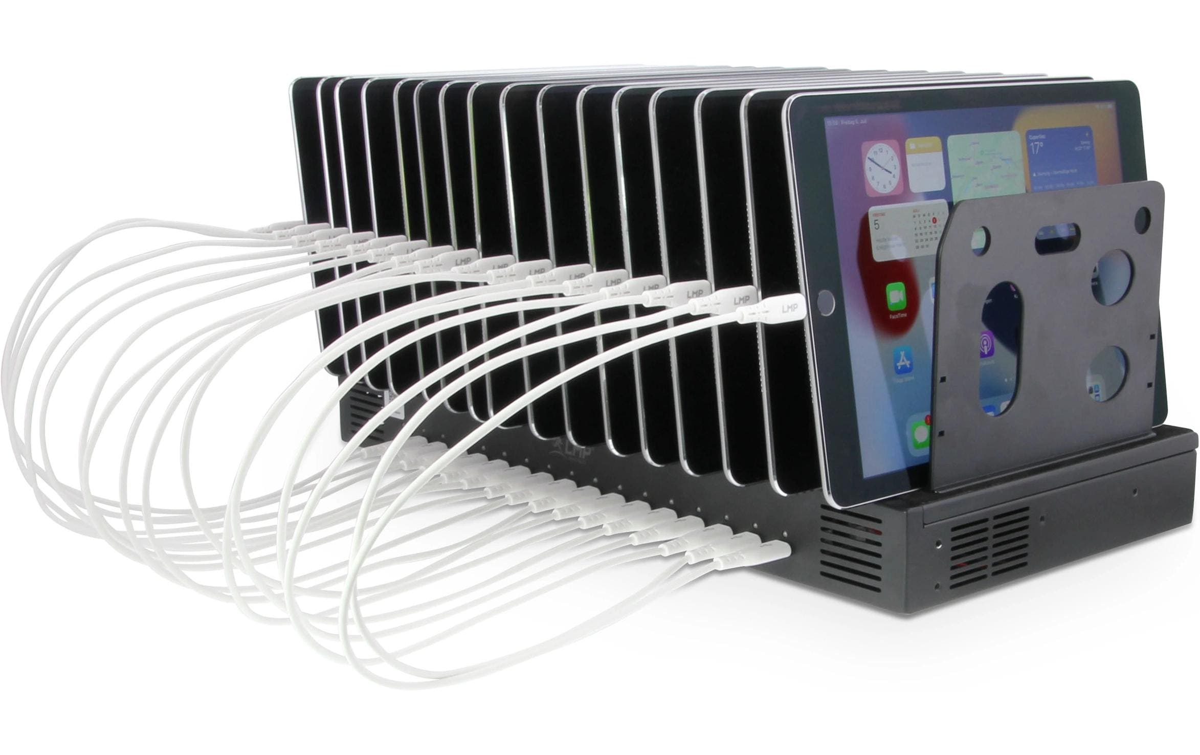 16 Port USB-C SmartCharge 1000 W mit Halterung und Kabel<br>USB-C Ladestation für Laptops, Tablets und Smartphones