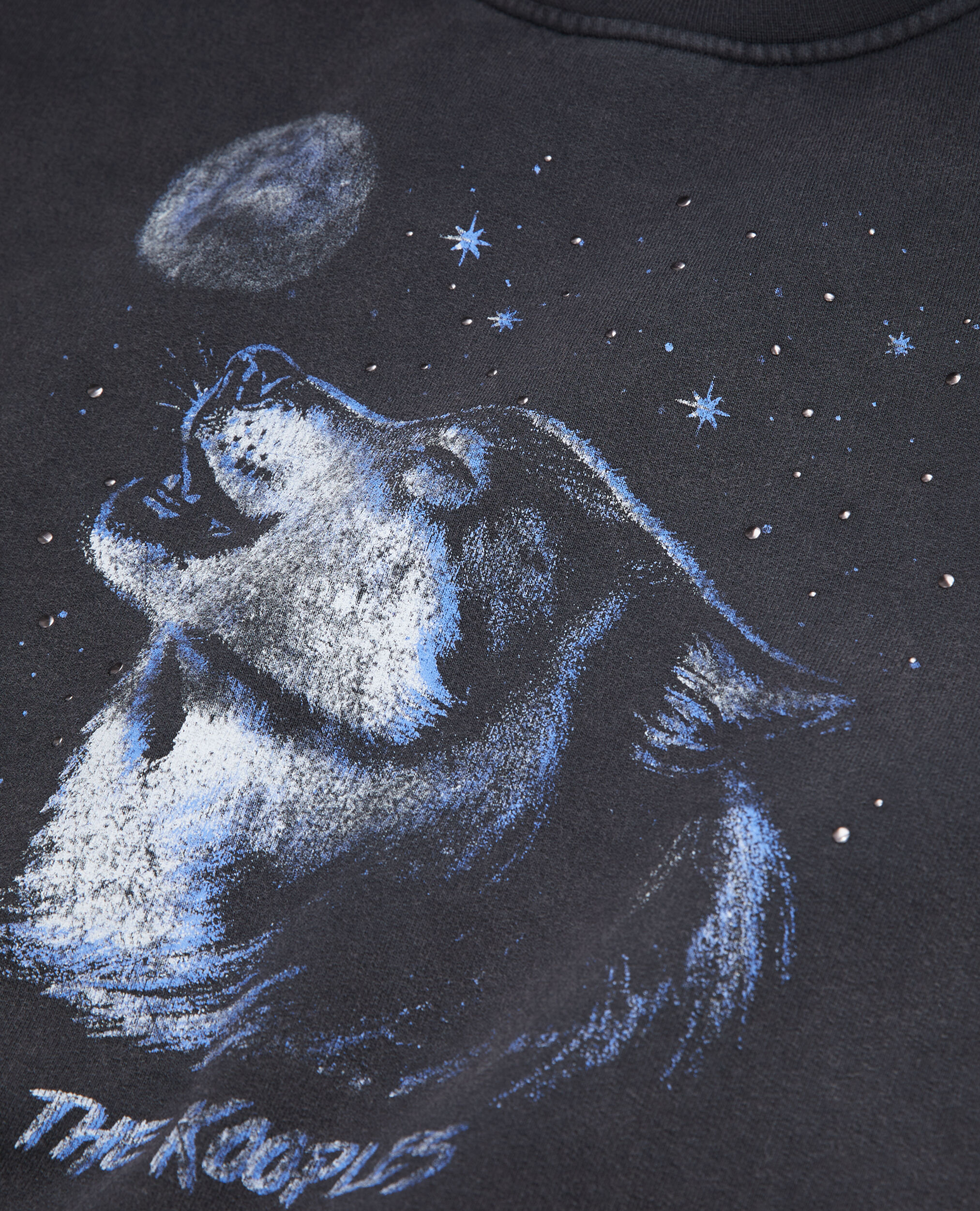 Sweatshirt noir avec sérigraphie Wolf
