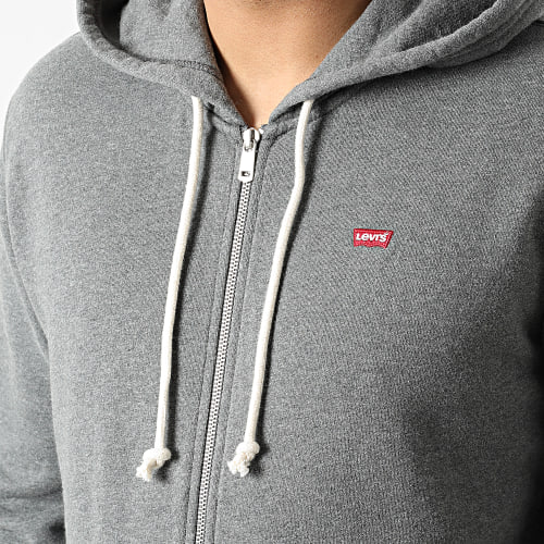 Sweat Capuche Zippé 34584 Gris Chiné