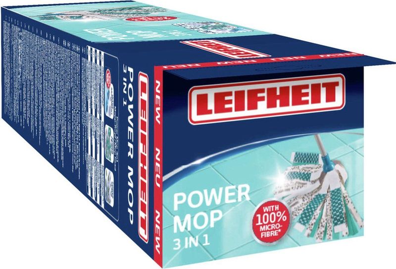Leifheit Power Mop 3in1 met telescoopsteel - turqouise - grijs