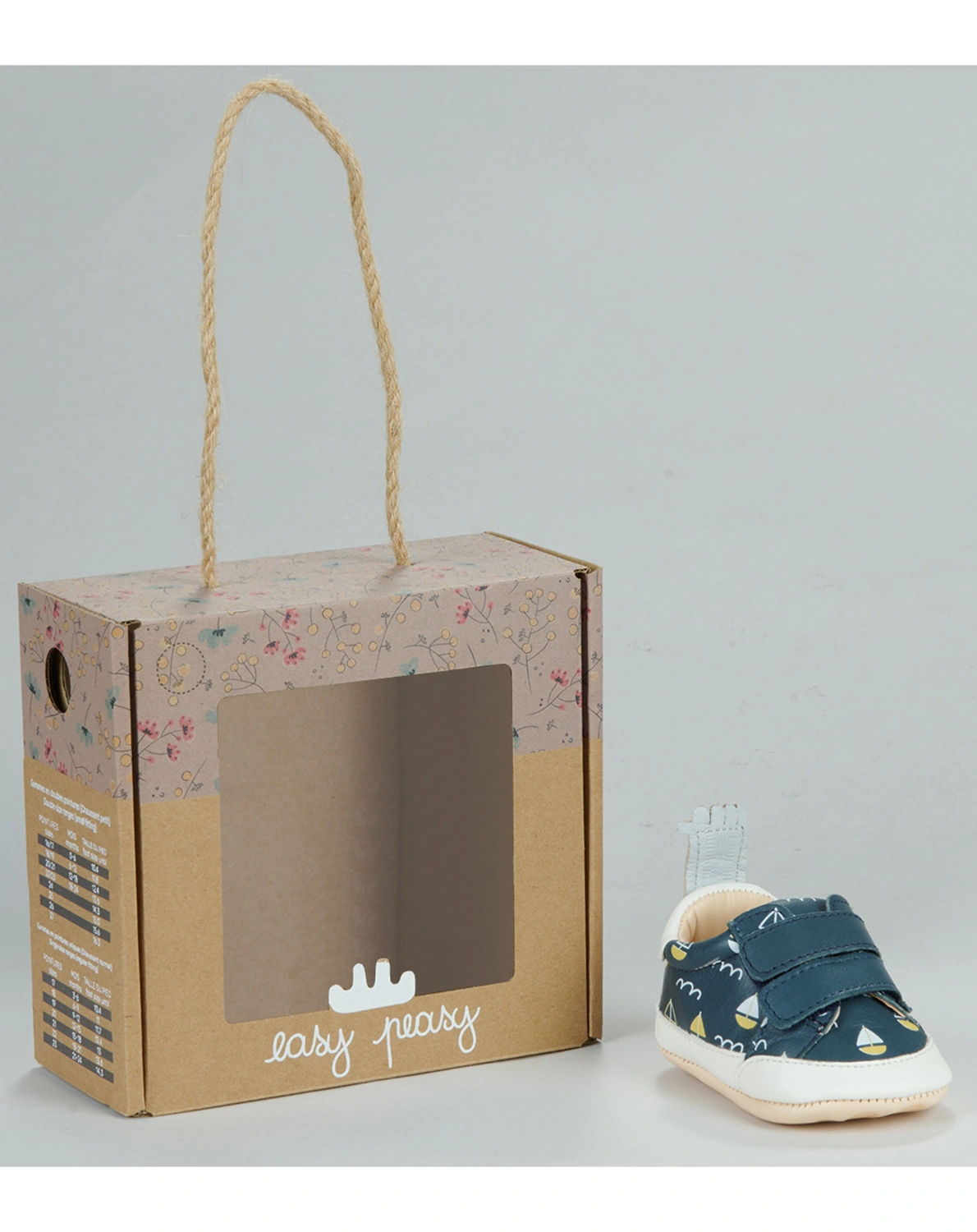 Klett-Krabbelschuhe MY BLUMOO BOAT in denim