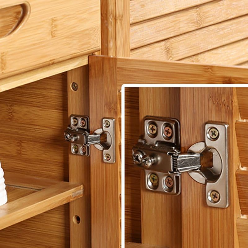 Rustikaler Schuhschrank aus Holz mit verstellbaren Regalen, geschlossener Rückseite, in Naturfarbe, für Schrank, Eingangsbereich, Garage, Schlafzimmer, Einzelschublade A – 66 cm L x 33 cm B x 99,5 cm