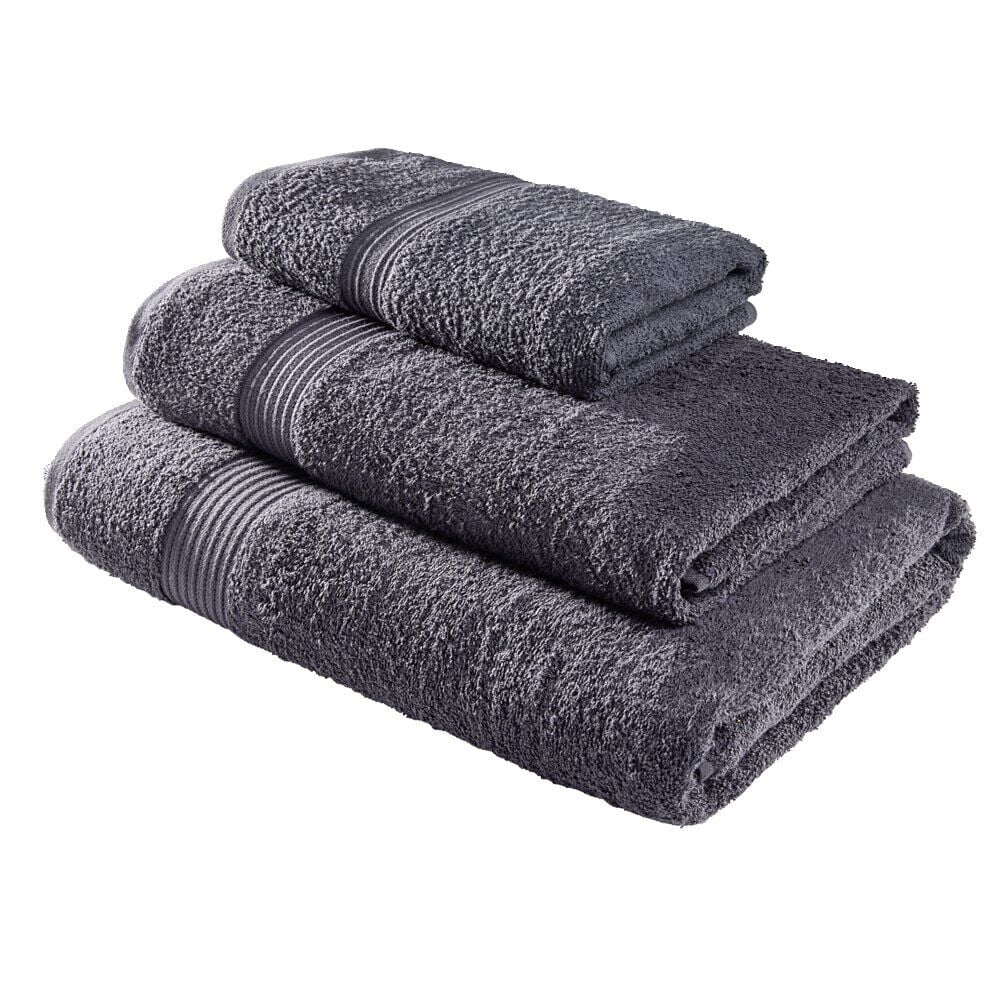 Serviette de toilette 50x90cm coton gris fusain
