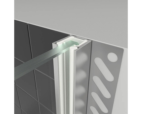Inloopdouche BREUER Panorama Express Q72 90 x 200 cm, chroomprofiel, helder glas, vuilafstotende glascoating, 3 montagemogelijkheden
