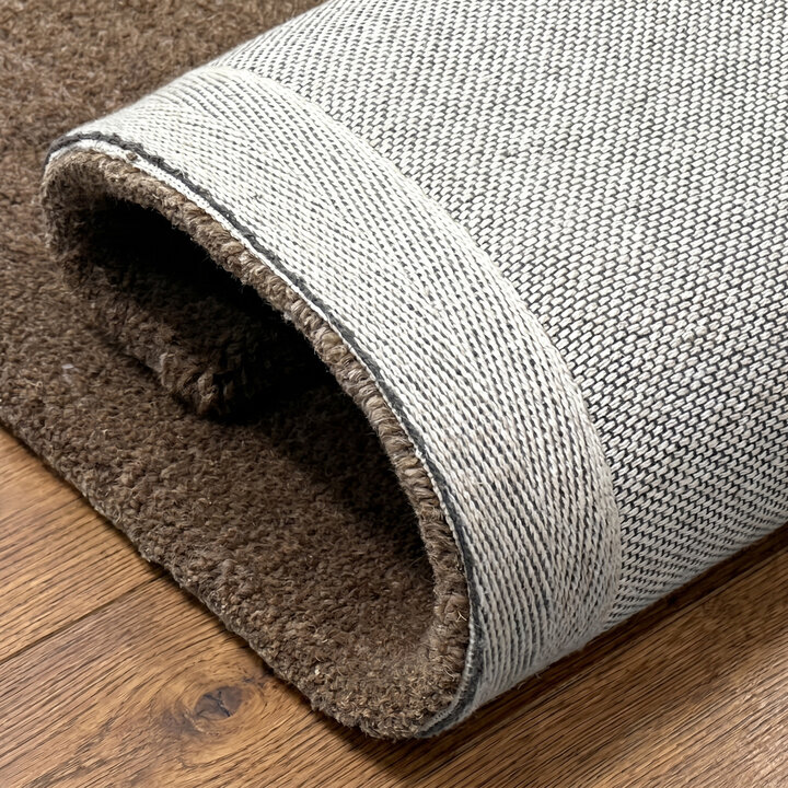 Wollen vloerkleed - Isara Border Bruin