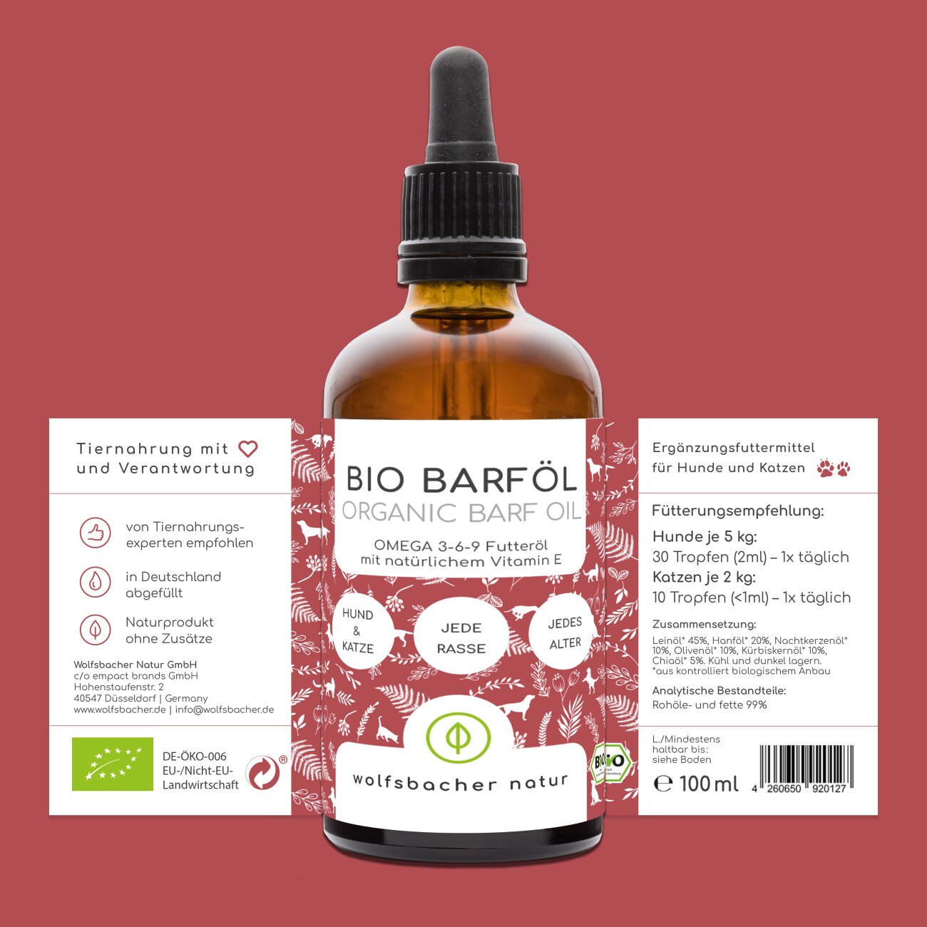 Wolfsbacher Natur Bio Barf Öl 100 ml