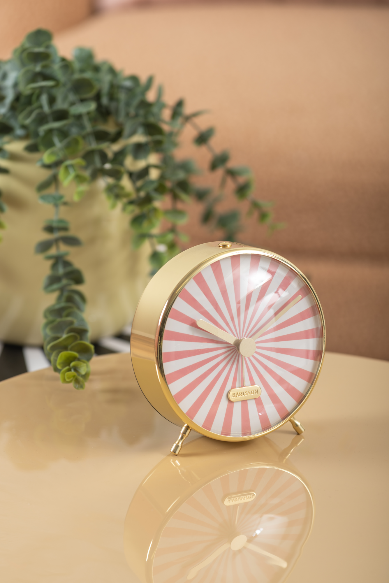 Alarm clock Candy Swirl turquoise blue & white