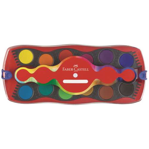 FABER-CASTELL CONNECTOR Farbkasten 12 Farben inkl. Deckweiß