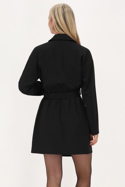 Zwarte blazer jurk met reverskraag
