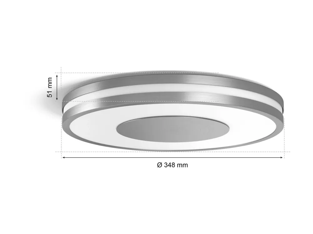 Philips Hue White ambiance Being - Loftslampe - LED - 22.5 W (tilsvarende 204 W) - klasse F - varmt til køligt hvidt lys - 2200-6500 K - aluminium