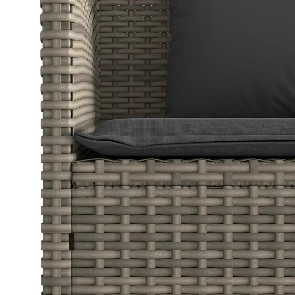 vidaXL - Tuinbank met kussens - Grijs - Poly rattan - 113x61x87 cm