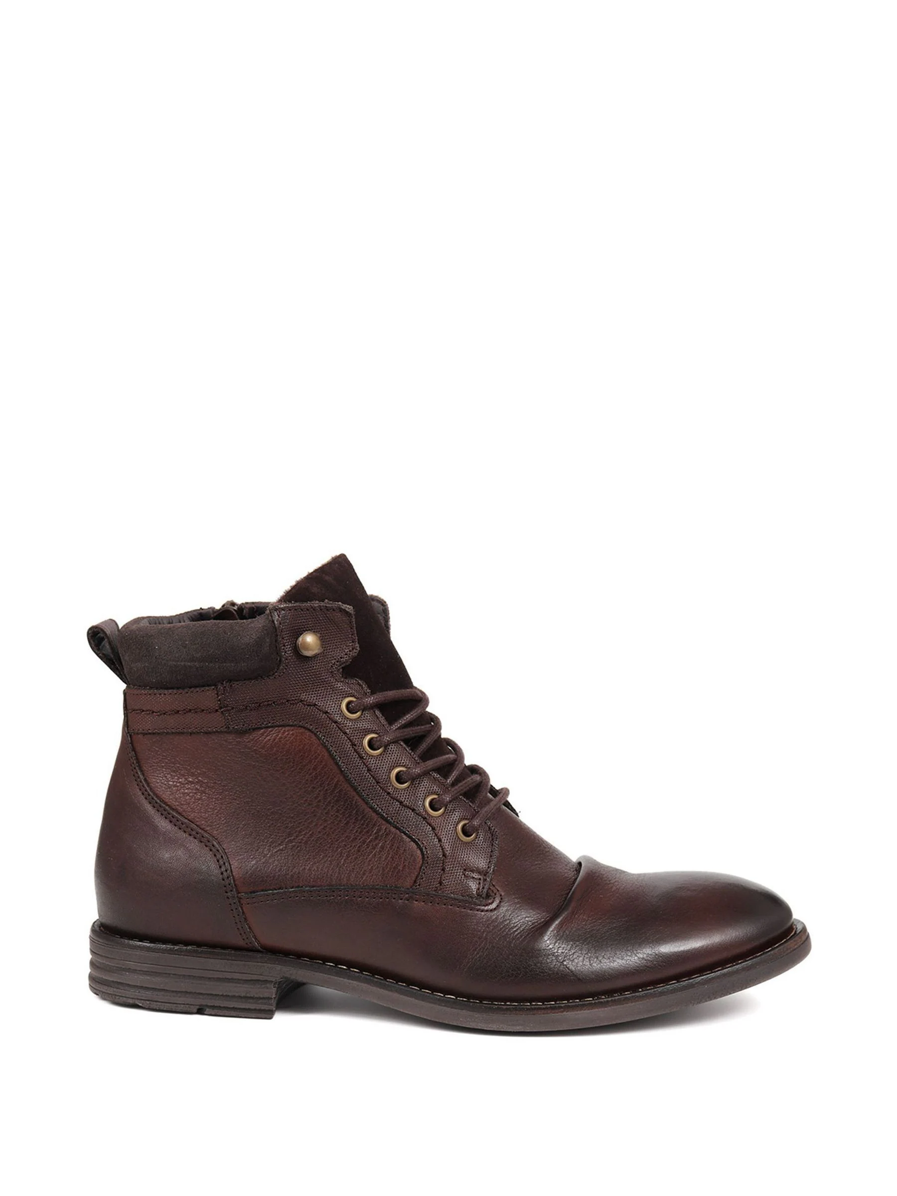 Bruin - Jones Bootmaker Docklands leren Boots met Vetersluiting