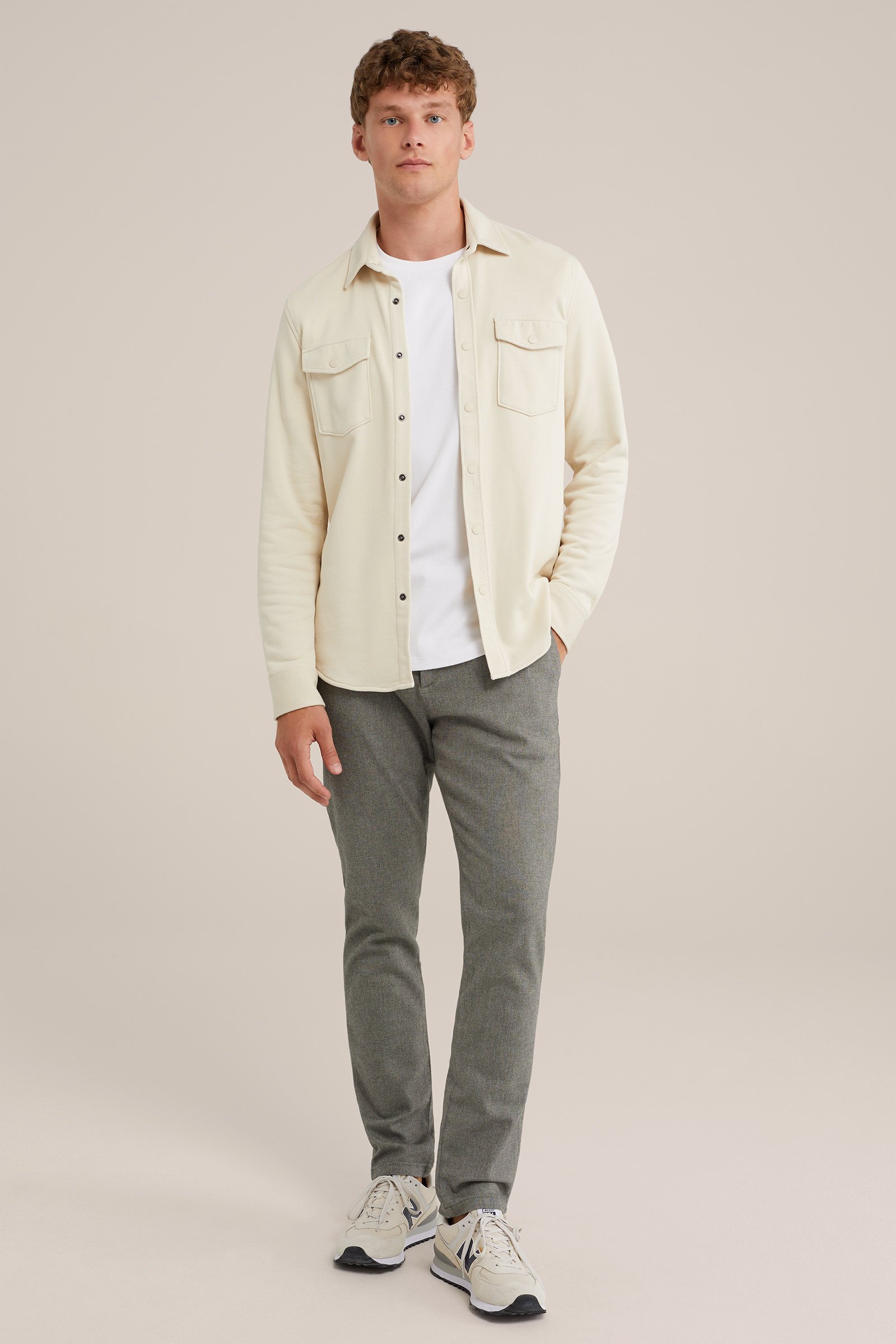 slim fit chino met structuur Fundamentals Groen
