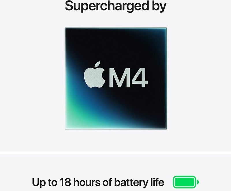 Apple - MacBook Air - Laptop - Hemelsblauw - M4-chip - 18 Uur Batterij