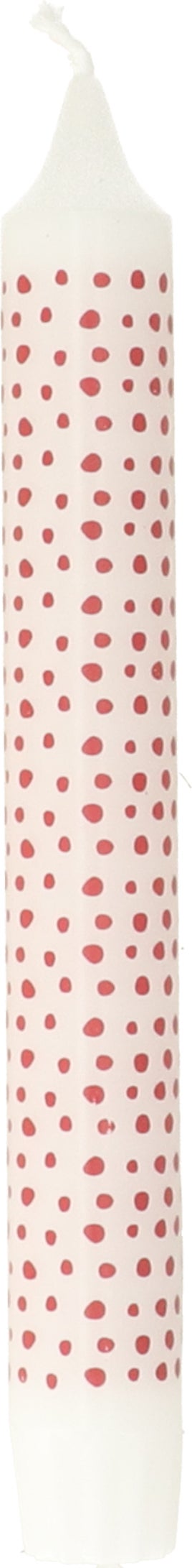 Dinerkaars Dot wit / roze 5 uur D 2,2 H 19 cm