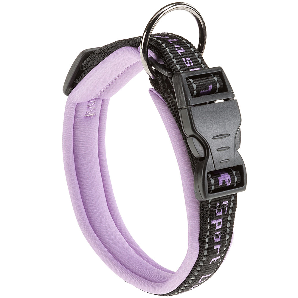 Ferplast collier pour chiens sport dog c25/65, poignée rembourée, ceinture réfléchissante, étiquette porte-nom, a: 55÷65 cm - b: