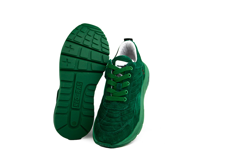 Red Rag Sneaker Green Suede