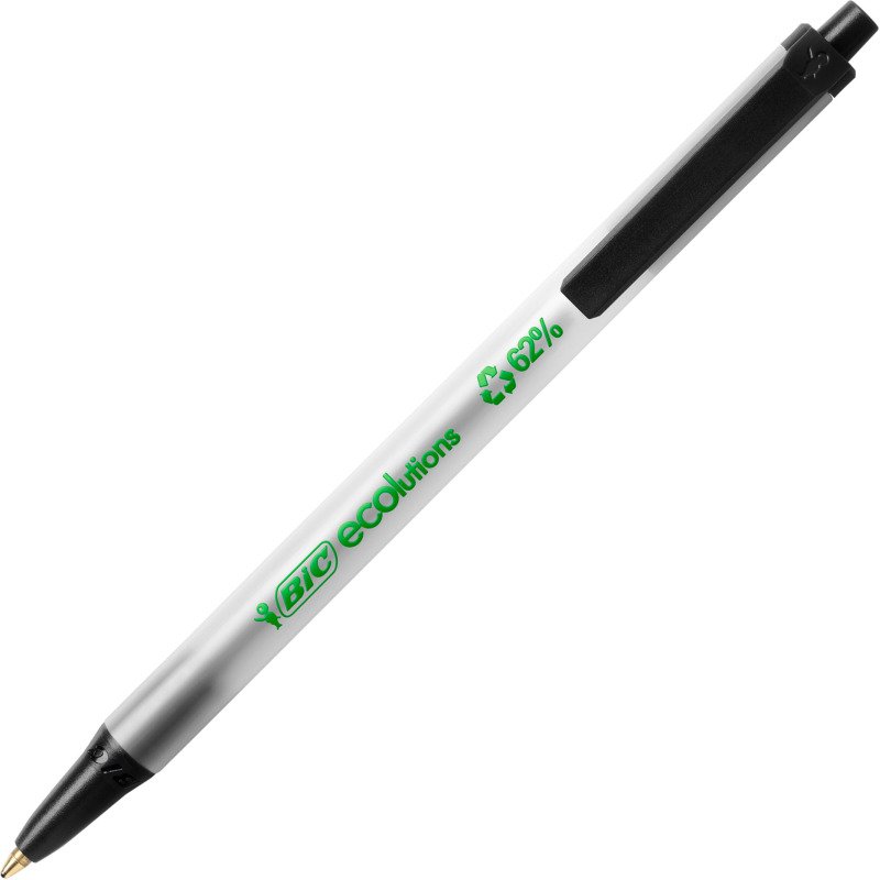 Stylo bille Bic Ecolutions rétractable pointe 1 mm - écriture moyenne