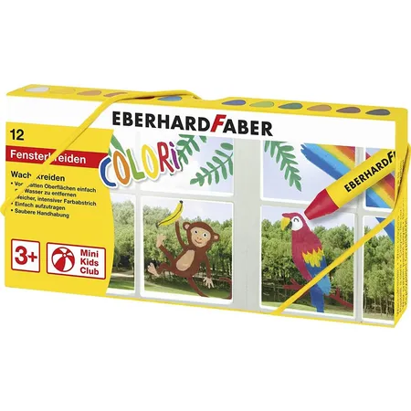 Eberhard Faber Wachsmalkreide für Fenster, 12 Stück