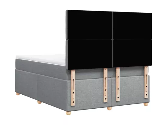 Sommier à lattes de lit avec matelas Gris clair 160x200cm Tissu