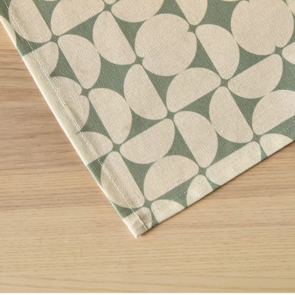 Nappe rectangulaire coton enduit (150 x 250 cm) Sofia Verte