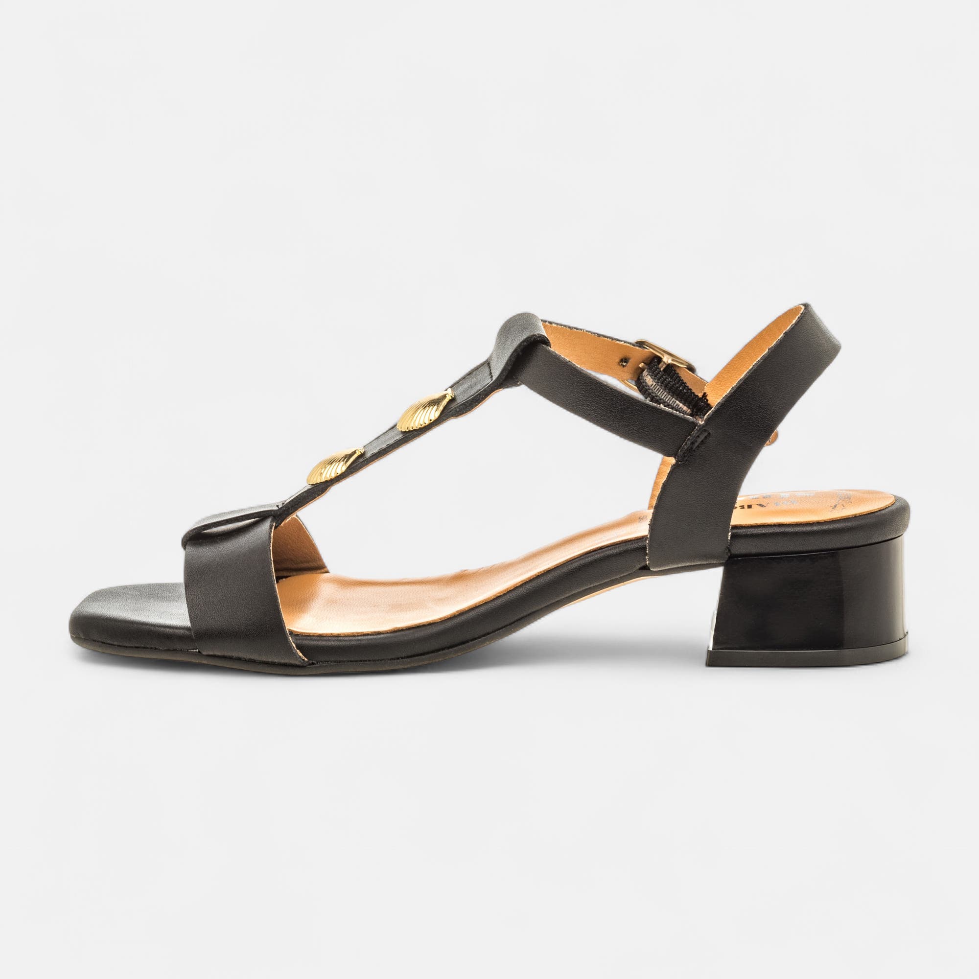 Nu-pieds Femme en cuir noir