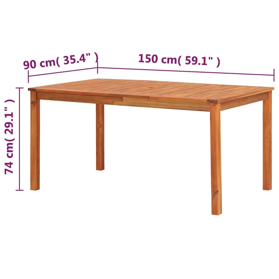 vidaXL - Buiten Eettafel - Bruin - Hout - 150 x 90 x 74 cm