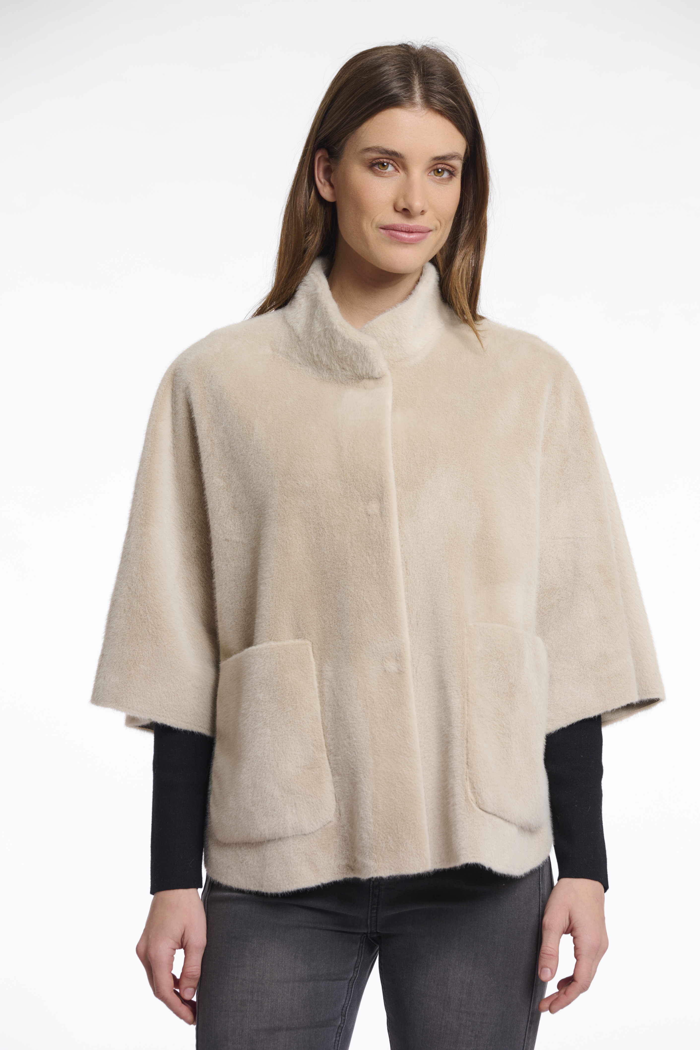 Rino & Pelle - Dewi Faux Fur Cape - Birch
