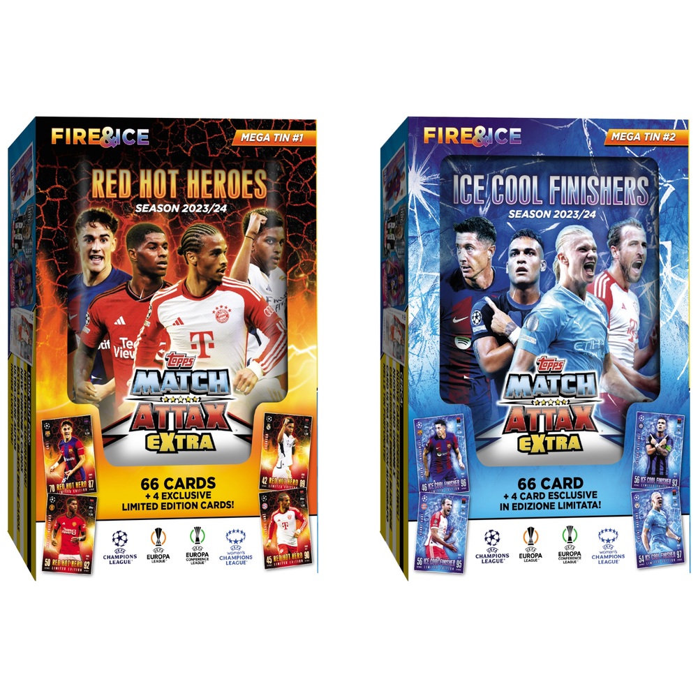 Topps Match Attax Extra 2023/24 Fire & Ice Mega Tin Sortiment
