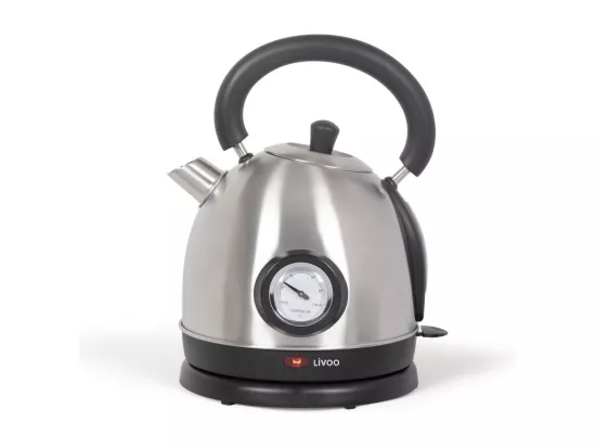 Bouilloire rétro inox avec thermomètre 1800W
