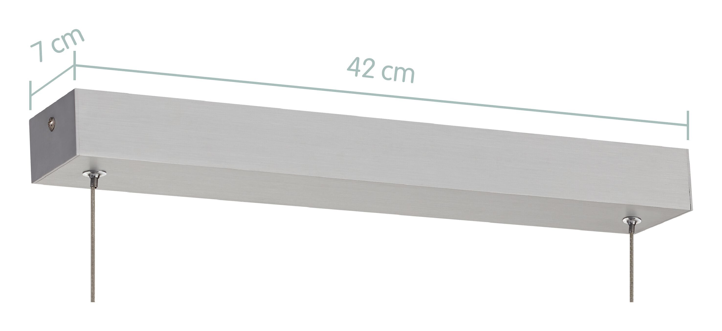 VIANO Hängeleuchte - Silberfarbig / B: 169.0 cm x T: 4.5 cm x H: 150.0 cm