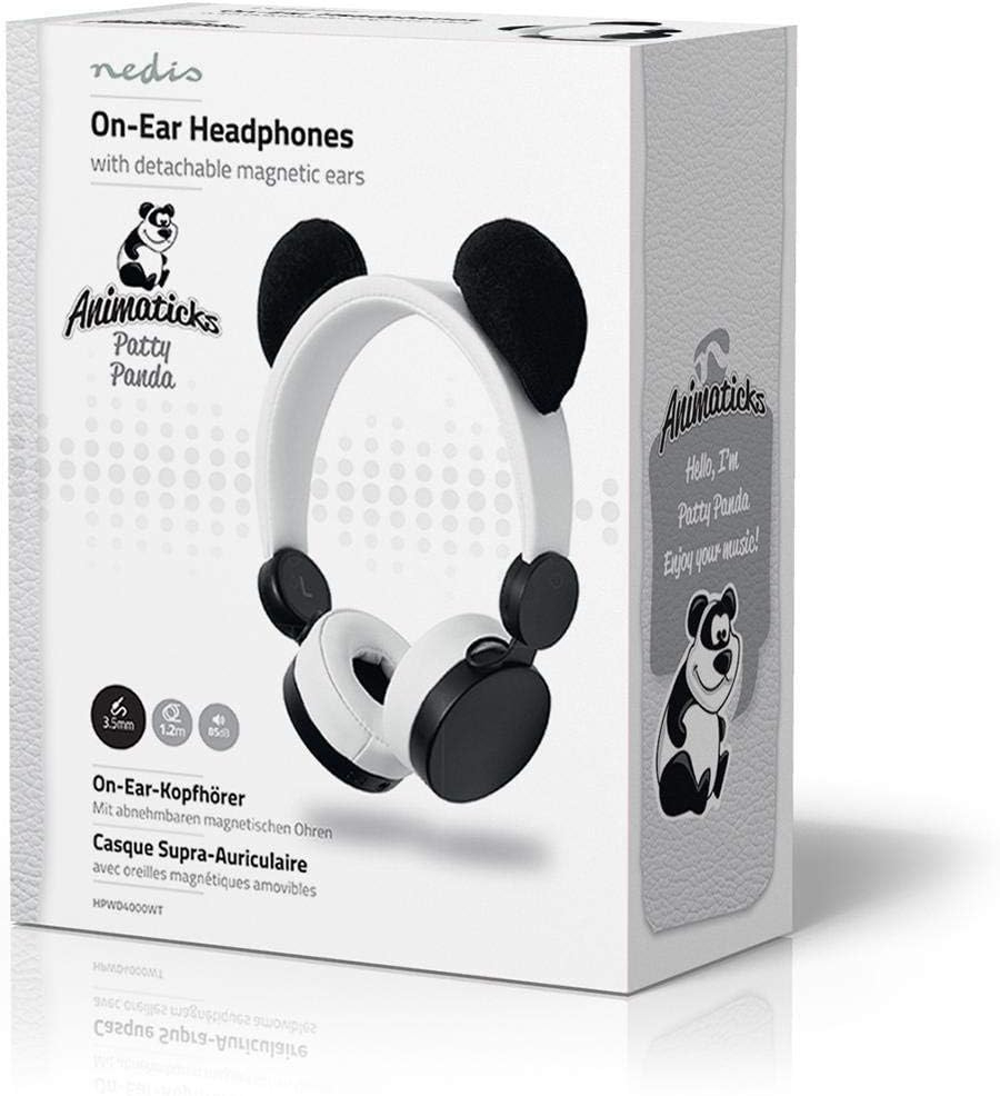 On-Ear Animatics Wired 3.5 mm Klinke AUX Kopfhörer Headset mit 1.2m Kabellänge (HPWD4000WTEAN) - Patty Panda