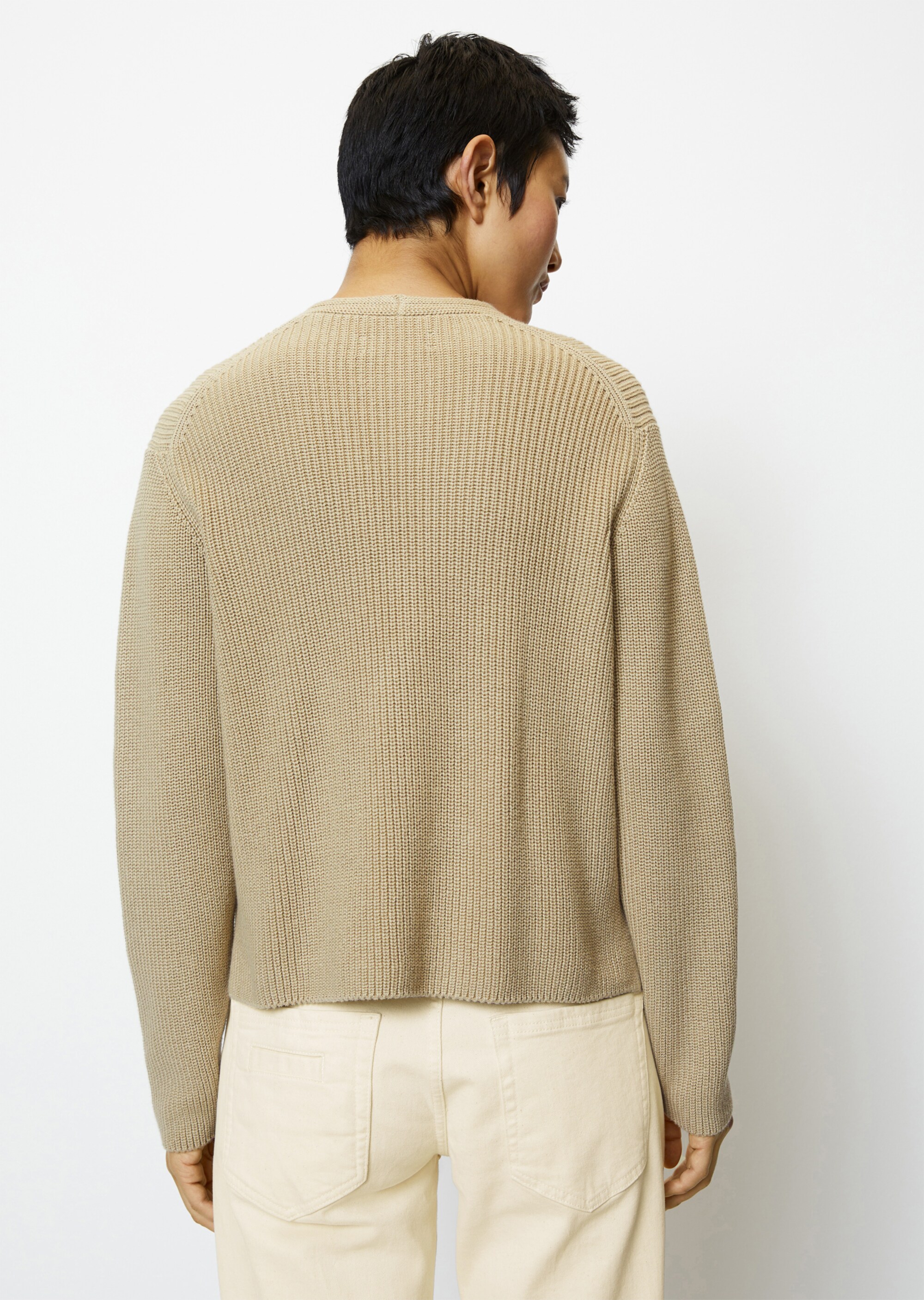 V-Neck-Cardigan relaxed cropped aus Heavy-Weight-Organic-Cotton
