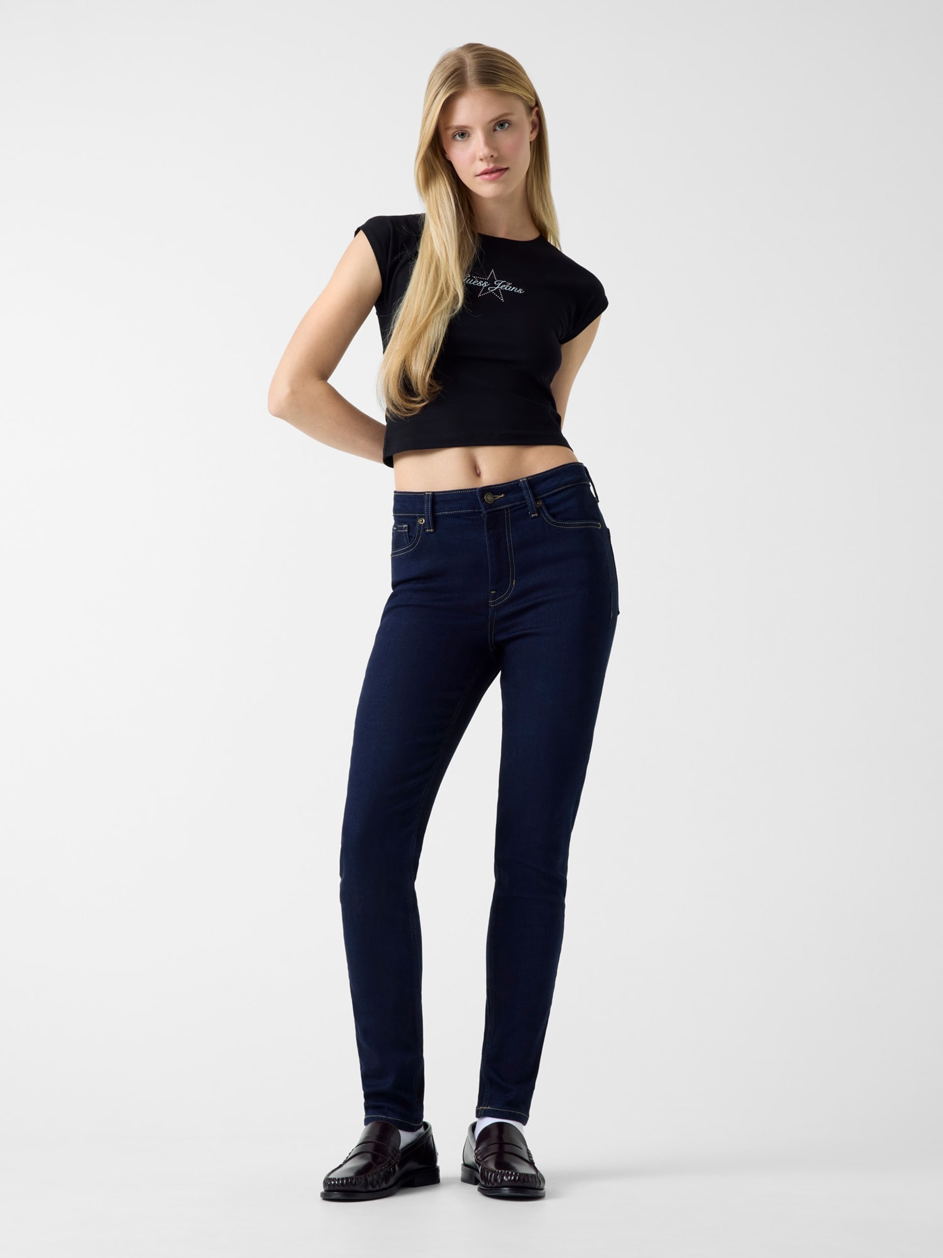 Calça jeans skinny de cintura alta G05