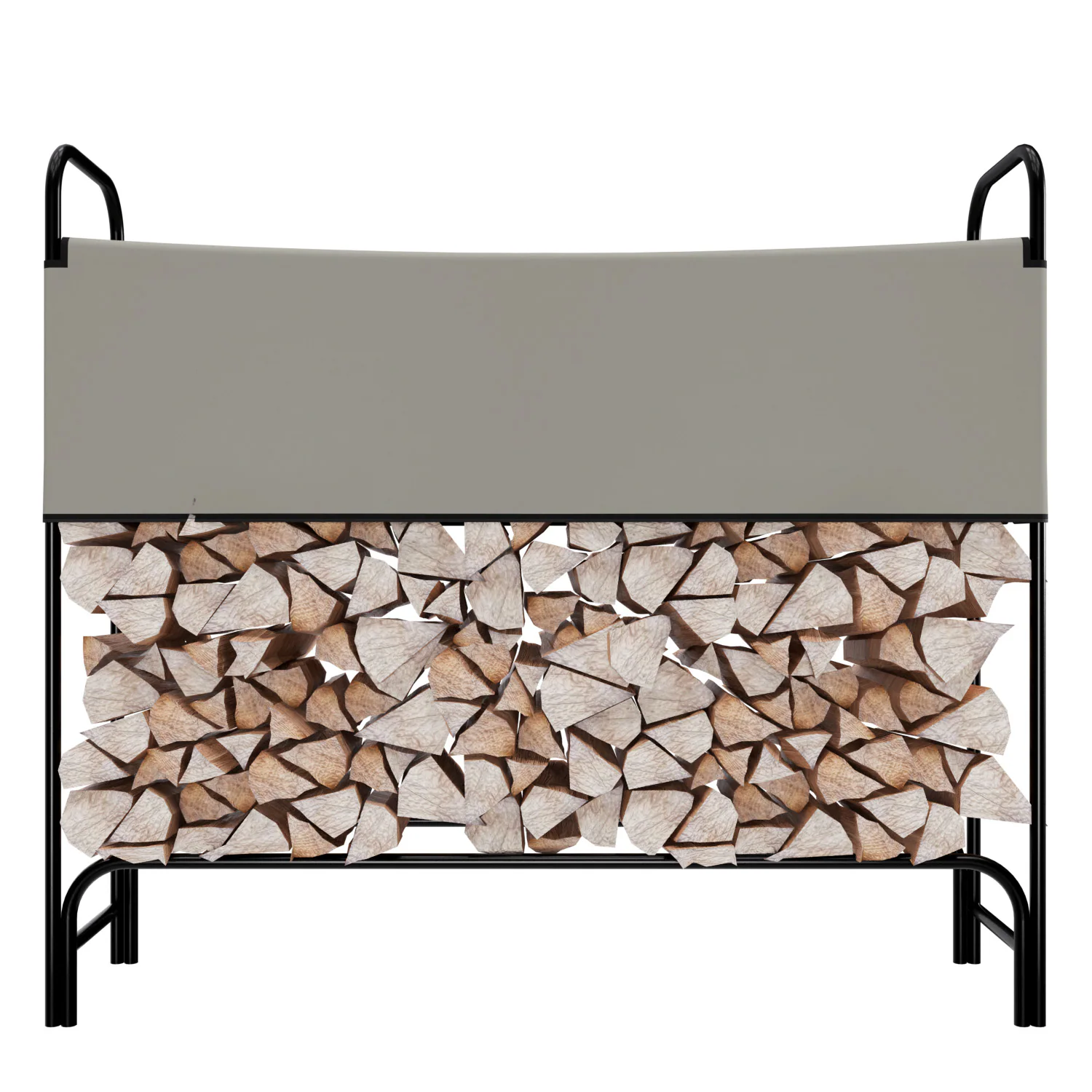 GARMIO® Kaminholzregal Metall Brennholzregal Kaminholzunterstand mit Abdeckung Stapelhilfe pulverbeschichtet 130x30x117cm