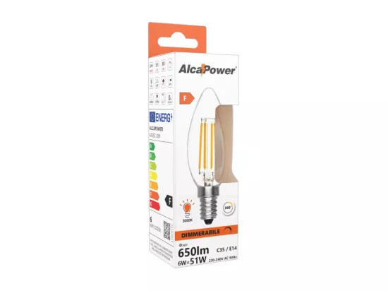 Ampoule LED Olive à intensité variable 6W 2700K E14