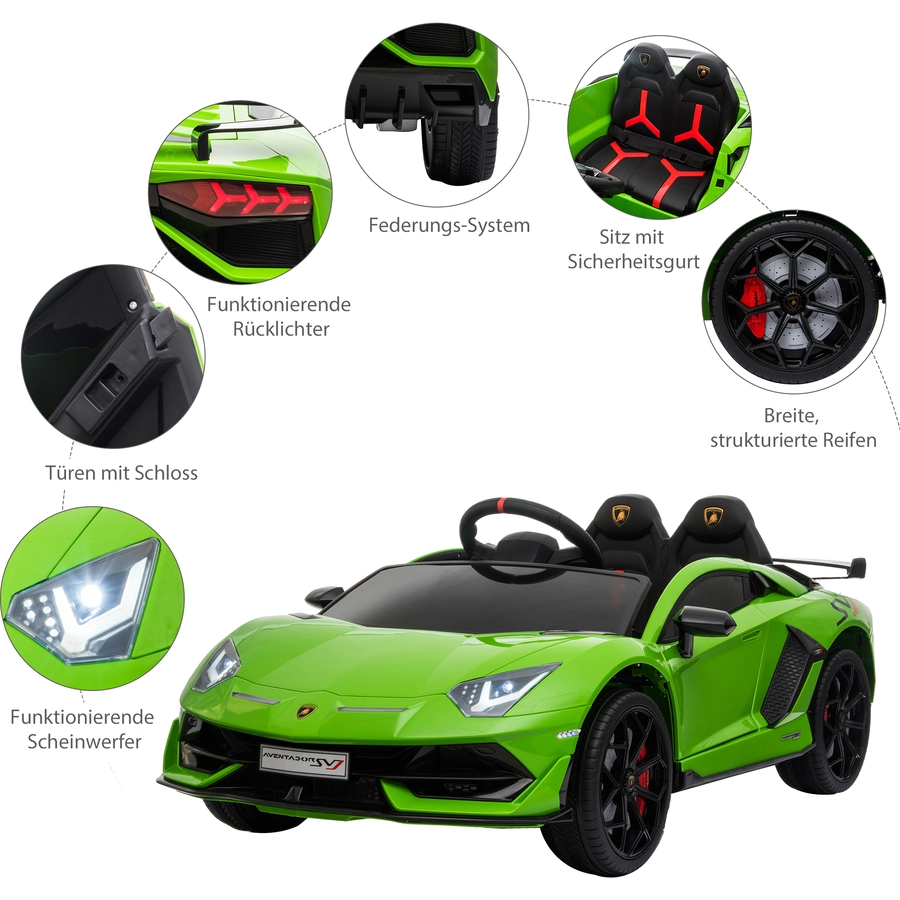 HOMCOM Kinderauto Lamborghini elektrisch grün