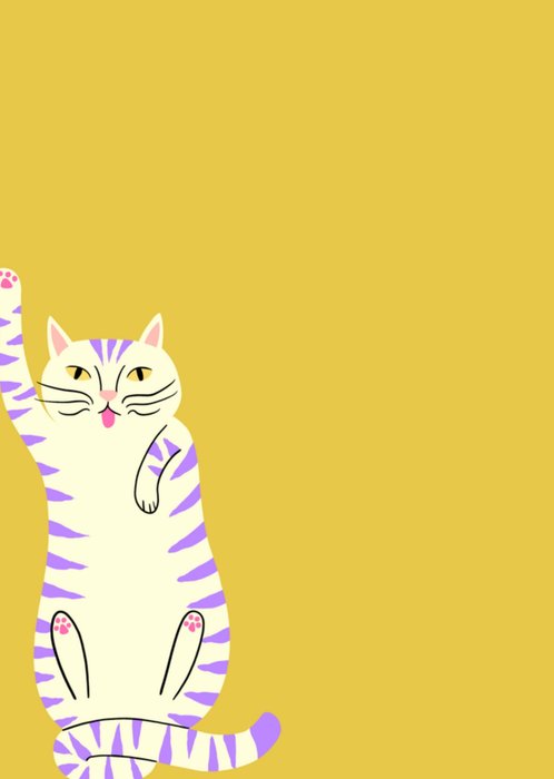 Greetz | Verjaardagskaart | kat | paws up