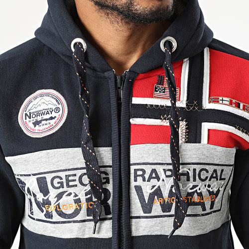 Sweat Capuche Zippé Flyer Bleu Marine