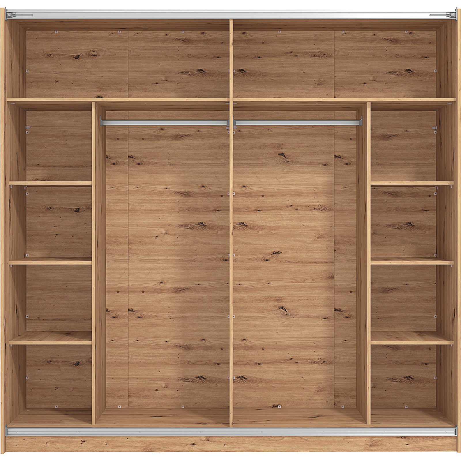 Schwebetürenschrank Sardinia Dekor Eiche Artisan 217 x 210 x 62,5 cm, mit Spiegel