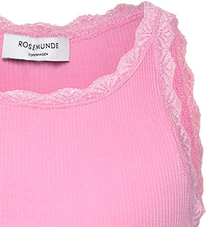 Rosemunde Top - Rib - Balta - Prisma Pink m. Bonder