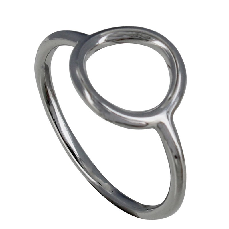 Bague Argent Rhodié Rond Ajouré