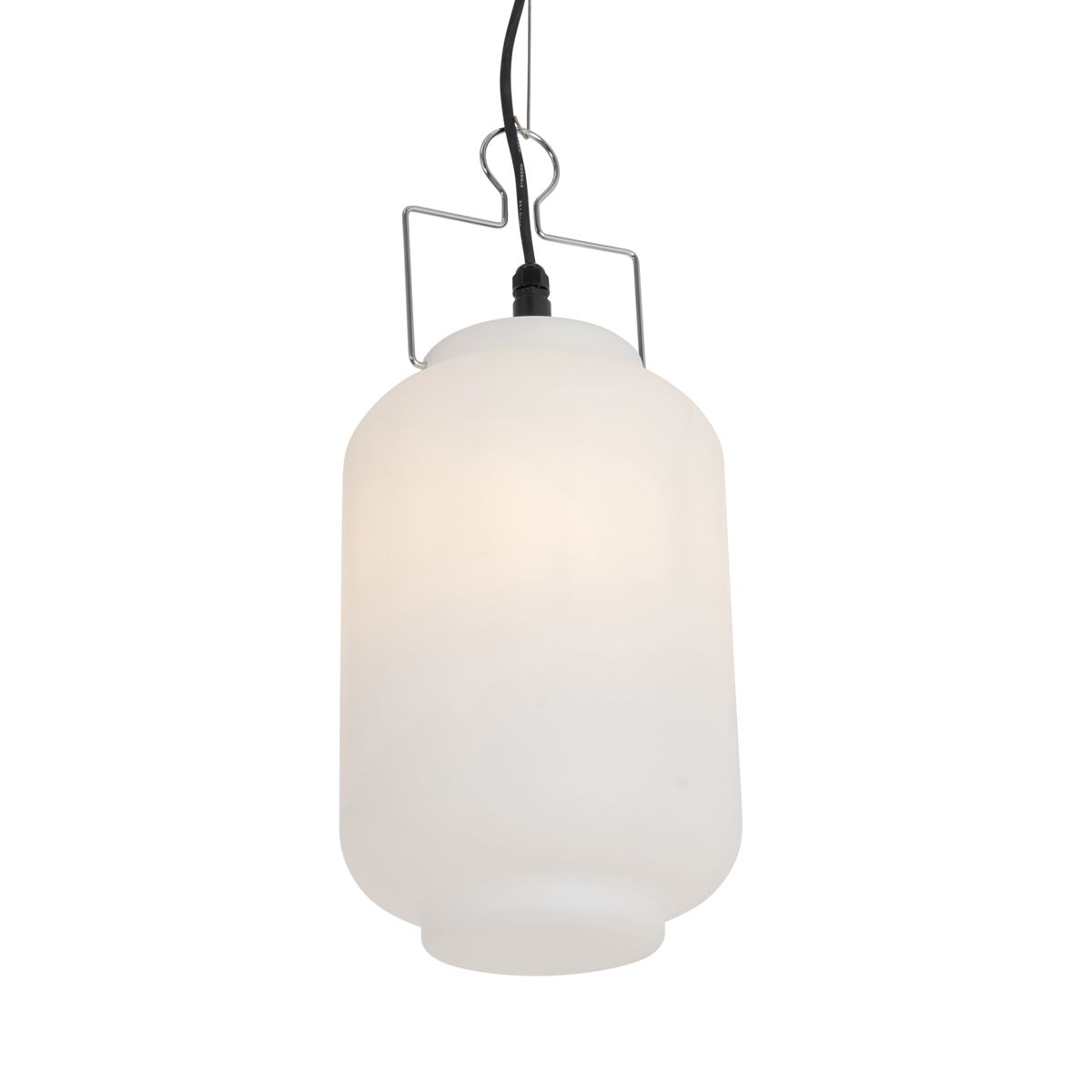 Buiten hanglamp wit 20 cm met stekker IP44 - Pion