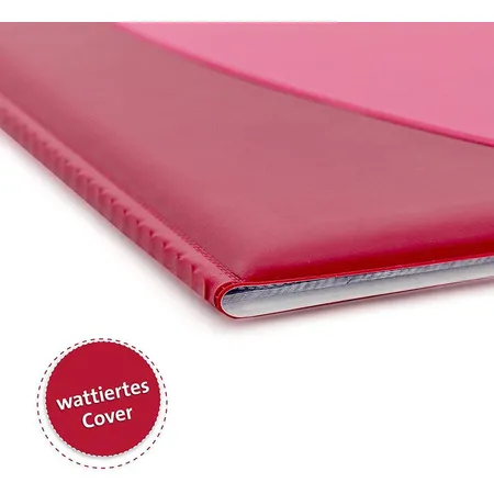 Roth Zeugnismappe / A4 / wattiertes Cover / mit 12 Hüllen / Farbe: pink