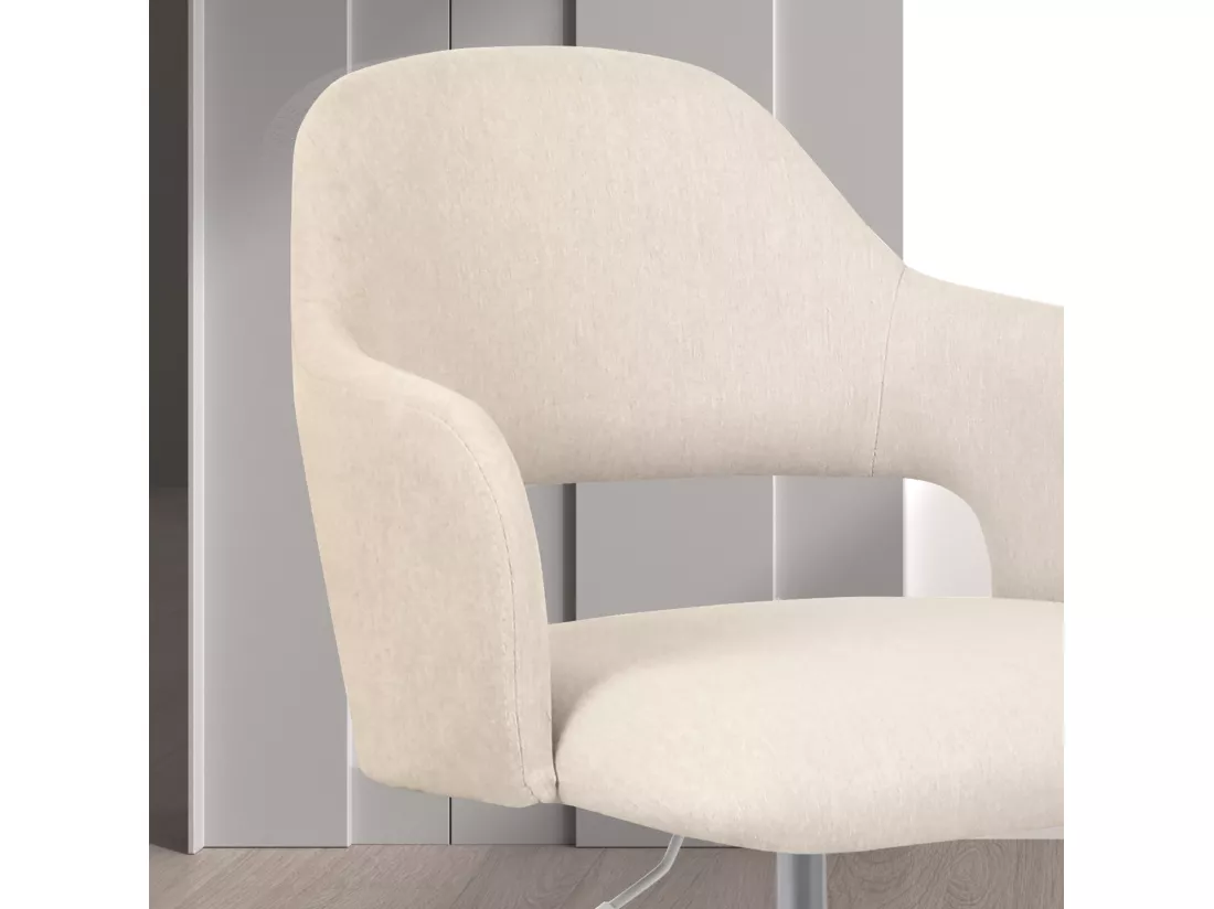 Chaise de bureau H71-81cm x L58cm x P60cm - beige - Mia