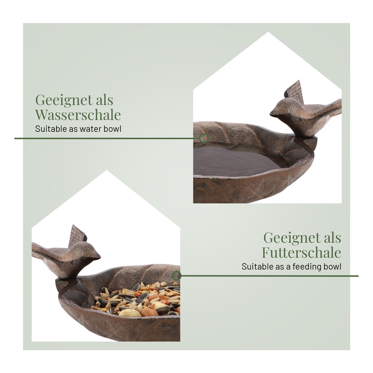 WILDLIFE HOME Vogeltränke auf Stab Blatt-Design