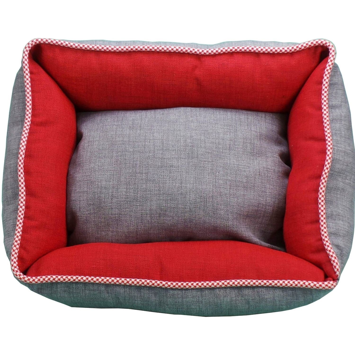 Berço quadrado reversível bicolor T1 50x40 vermelho/cinza