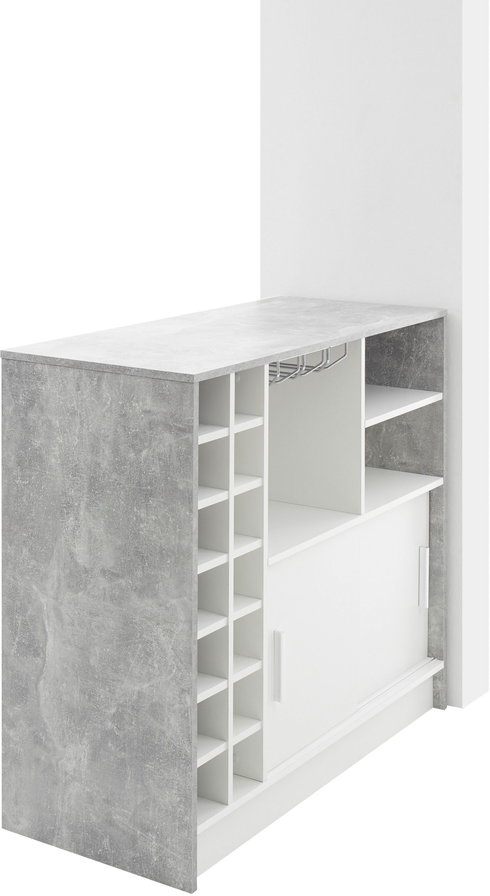 Stolkom Bartisch »Planter« Beton Dekor, Tisch mit Flaschenregal